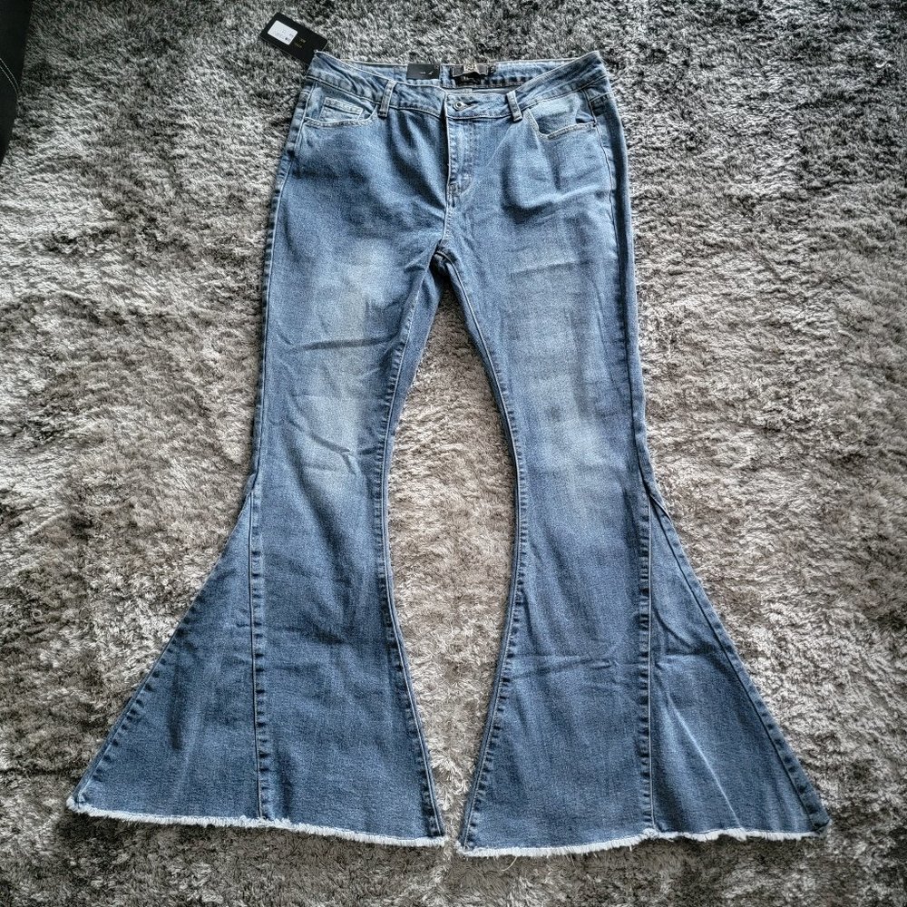 Lucky & Blessed Light Blue Flare Jeans - Wide Leg